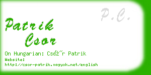 patrik csor business card